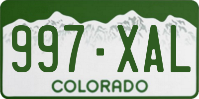 CO license plate 997XAL
