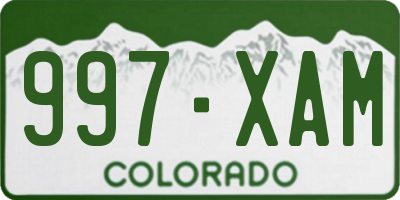 CO license plate 997XAM
