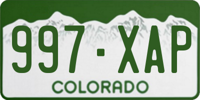 CO license plate 997XAP