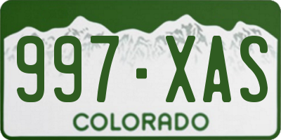 CO license plate 997XAS