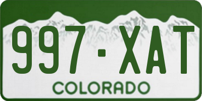 CO license plate 997XAT