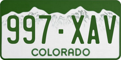 CO license plate 997XAV