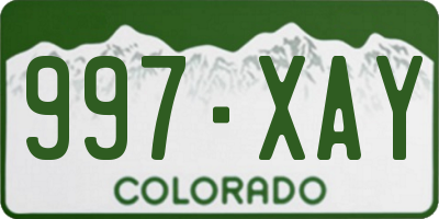 CO license plate 997XAY