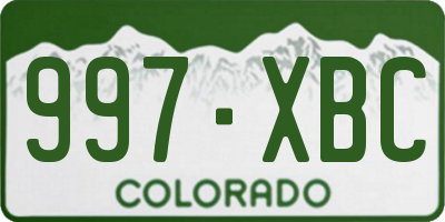 CO license plate 997XBC
