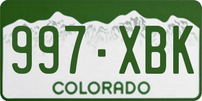 CO license plate 997XBK