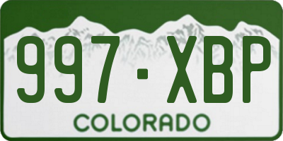 CO license plate 997XBP