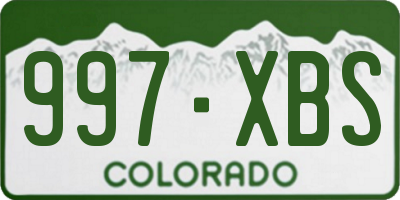 CO license plate 997XBS