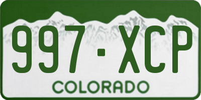 CO license plate 997XCP