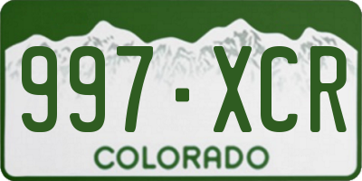 CO license plate 997XCR