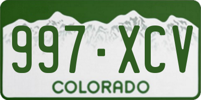 CO license plate 997XCV