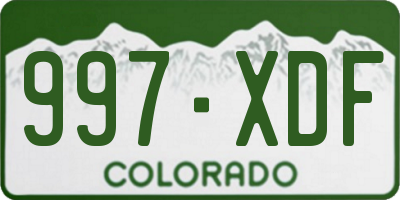 CO license plate 997XDF