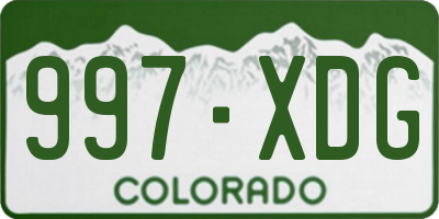CO license plate 997XDG