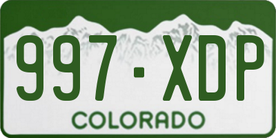 CO license plate 997XDP