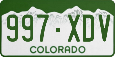 CO license plate 997XDV
