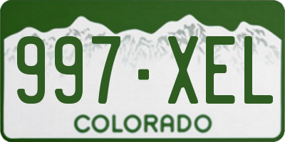 CO license plate 997XEL
