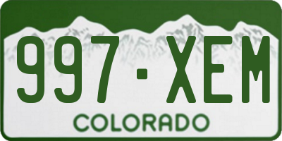 CO license plate 997XEM