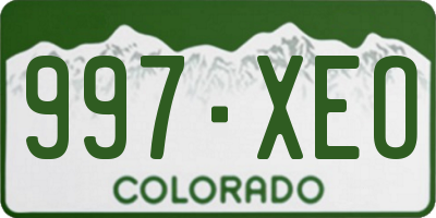 CO license plate 997XEO