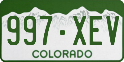 CO license plate 997XEV