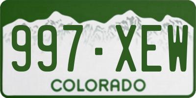 CO license plate 997XEW