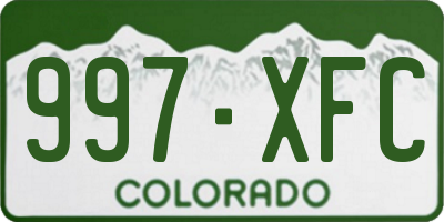 CO license plate 997XFC