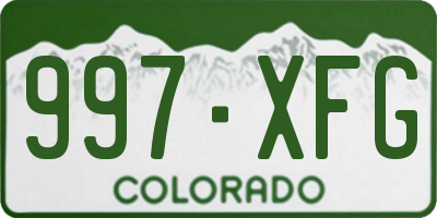 CO license plate 997XFG