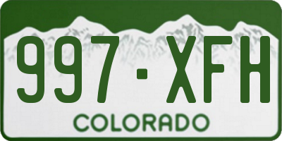 CO license plate 997XFH