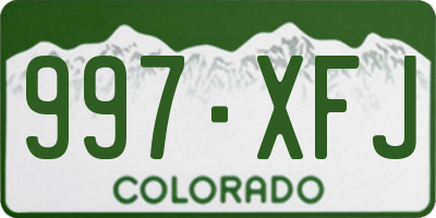 CO license plate 997XFJ