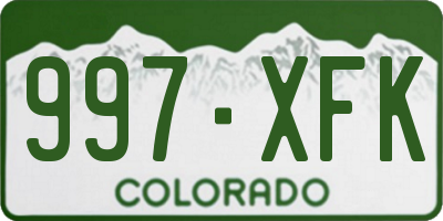 CO license plate 997XFK