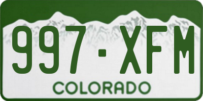 CO license plate 997XFM