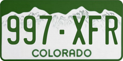 CO license plate 997XFR
