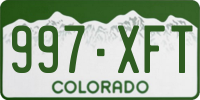 CO license plate 997XFT