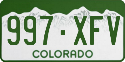 CO license plate 997XFV