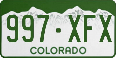 CO license plate 997XFX