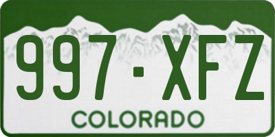 CO license plate 997XFZ