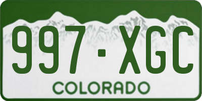 CO license plate 997XGC