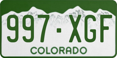CO license plate 997XGF
