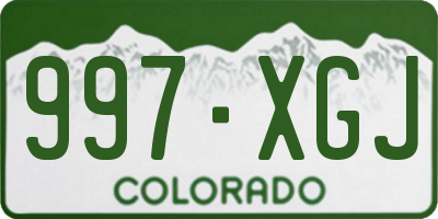 CO license plate 997XGJ