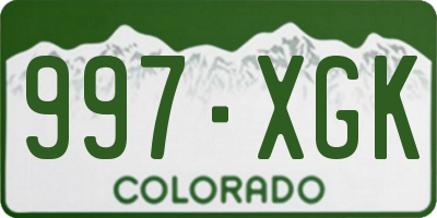 CO license plate 997XGK