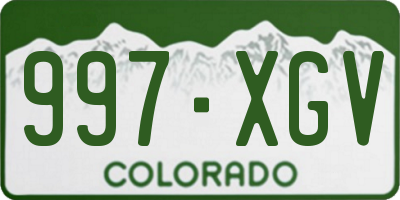 CO license plate 997XGV