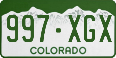 CO license plate 997XGX