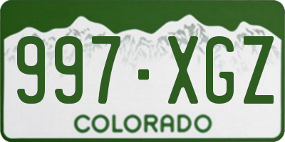 CO license plate 997XGZ