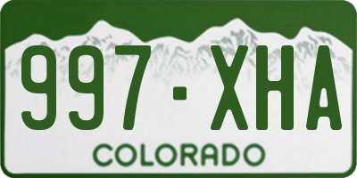CO license plate 997XHA