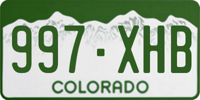 CO license plate 997XHB