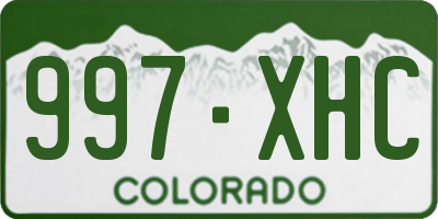 CO license plate 997XHC