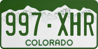 CO license plate 997XHR