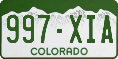CO license plate 997XIA