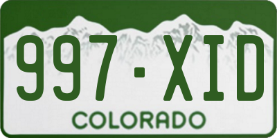 CO license plate 997XID