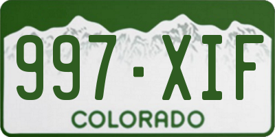 CO license plate 997XIF
