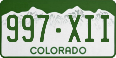 CO license plate 997XII