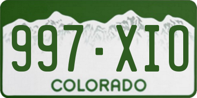 CO license plate 997XIO